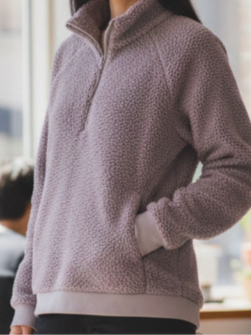 👛 2/$40 ATHLETA GIRL Lavender Sherpa 1/4 Zip Pullover, XL